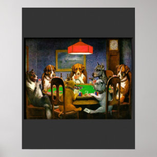 Poster Destin d'humour de cartes de tisonnier d'animaux