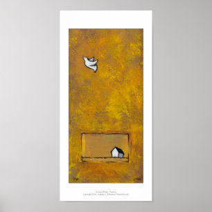 Poster Destin vol de colombe blanche jolie peinture art