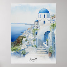 Destination Amalfi Watercolor Wall Art