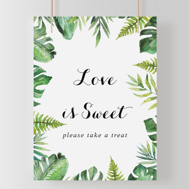 Poster Destination Tropical Green Love Is Sweet Sign (Créateur téléchargé)