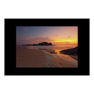 Poster Destinée de plage nautique côtière soleil natation