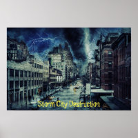 Destruction de la ville par tempête