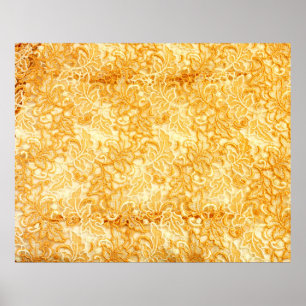 Poster Détail de dentelle d'or tissu motif de tissu