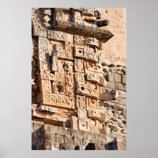Poster Détail De La Pyramide Magicienne, Yucatan, Mexique (Devant)