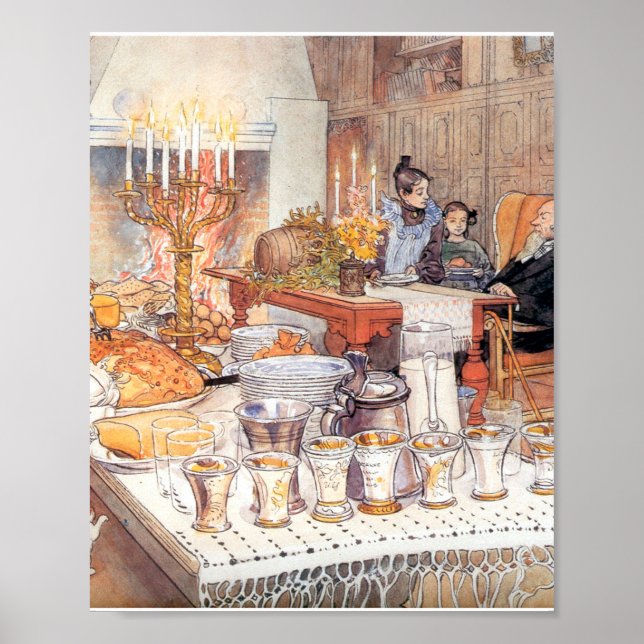 Poster Détail De La Veille De Noël - Carl Larsson 1906 (Devant)