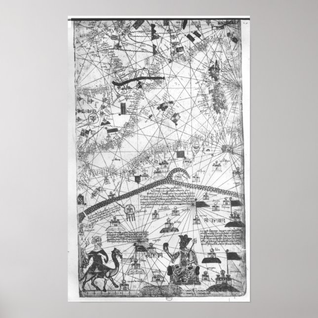 Poster Détail de l'Atlas Catalan, 1375 (Devant)