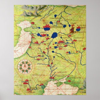 Poster Détail de l'Europe et de l'Asie centrale