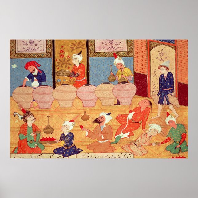 Poster Détail d'un banquet avec des musiciens (Devant)