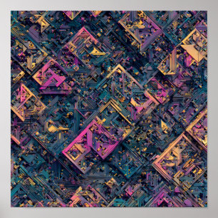 Poster Détail Intrinsèque Sans Couture : Circuit Micro-Fr