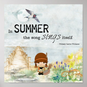 Poster d'été pour fille mignonne