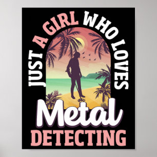 Poster Détection de métal Détecteur de métal Fille Tresur