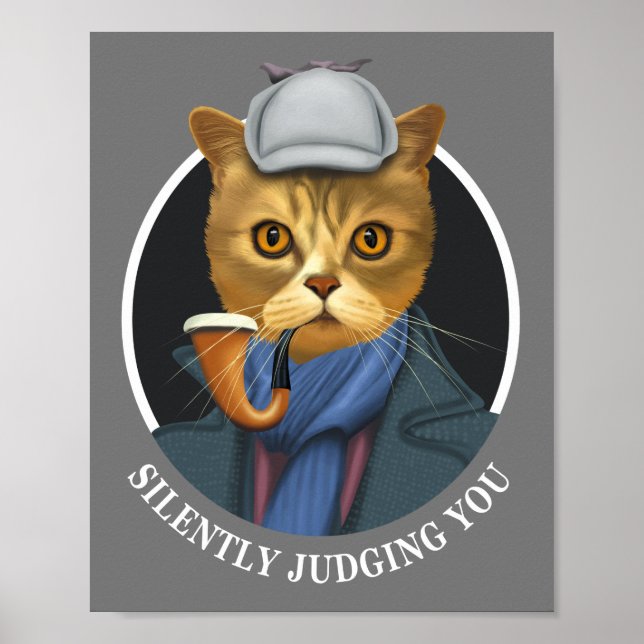 Poster Détective Cat - Vous Jugez Silencieusement (Devant)