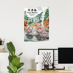 Poster Détendez-vous comme un singe des neiges - Hot Spri