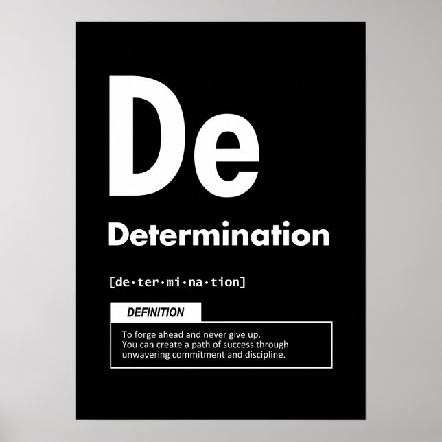 Poster Détermination - Élément De Succès - Motivation (Devant)