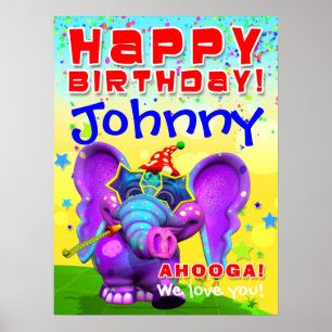 Poster d'étoile d'anniversaire 18x24" GiggleBellie