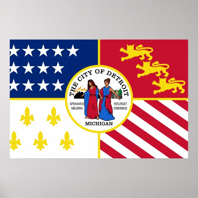Poster Detroit, Michigan, États-Unis (Devant)
