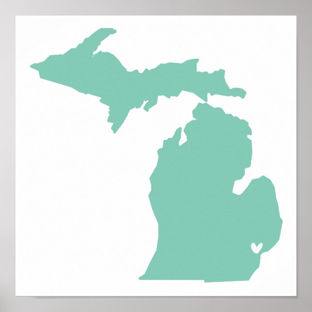 Poster Detroit, Michigan Love (Devant)