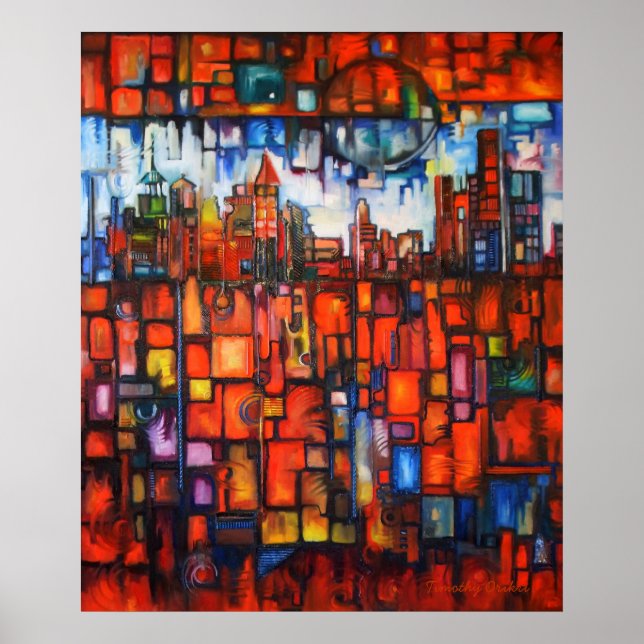 Poster Detroit sur My Mind IV toile Imprimer (Devant)