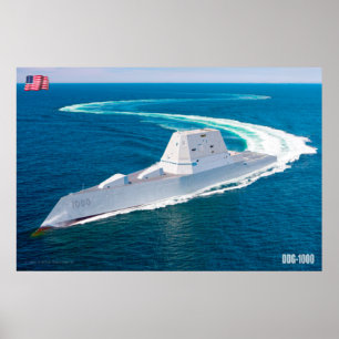 POSTER DÉTROYEUR DE MISSILES GUIDÉS - DDG-1000
