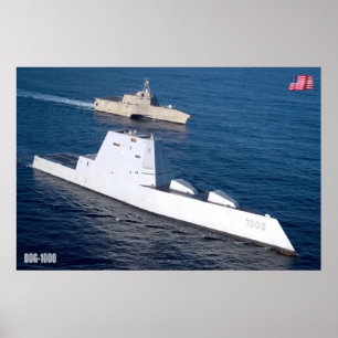 POSTER DÉTROYEUR DE MISSILES GUIDÉS - DDG-1000