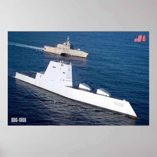 POSTER DÉTROYEUR DE MISSILES GUIDÉS - DDG-1000 (Devant)