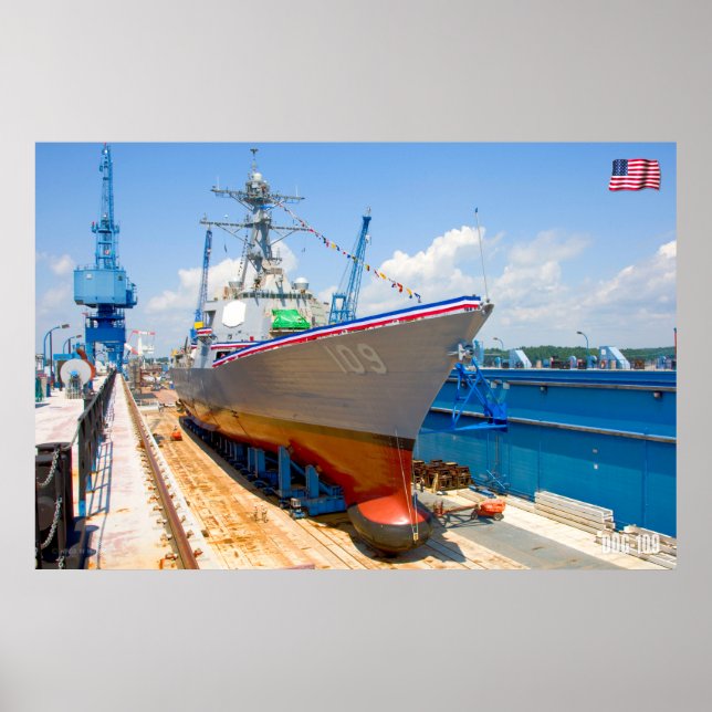 POSTER DÉTROYEUR DE MISSILES GUIDÉS - DDG-109 (Devant)