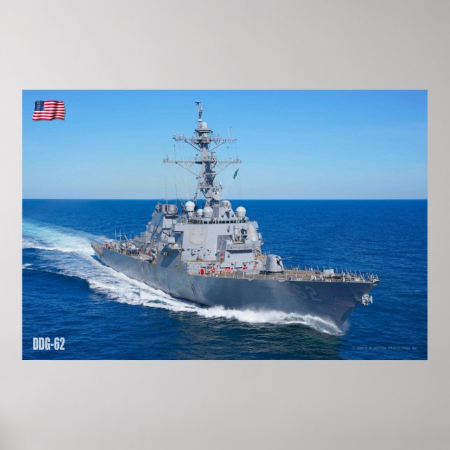 POSTER DÉTROYEUR DE MISSILES GUIDÉS - DDG-62 (Devant)
