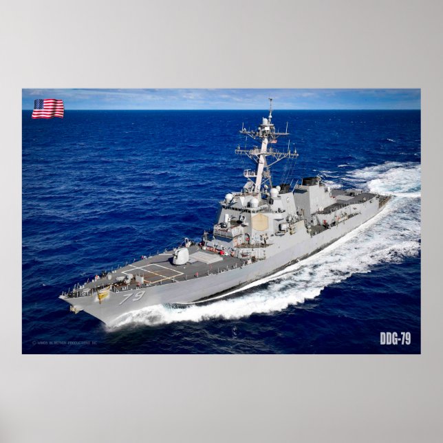 POSTER DÉTROYEUR DE MISSILES GUIDÉS - DDG-79 (Devant)