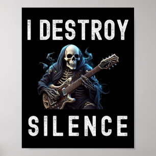 Poster Détruire Silence Ghost Guitar Funny Guitare
