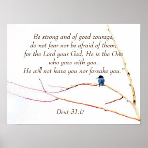 Poster Deut 31:6 Vous n'êtes pas seul Bible Kingfisher Bi