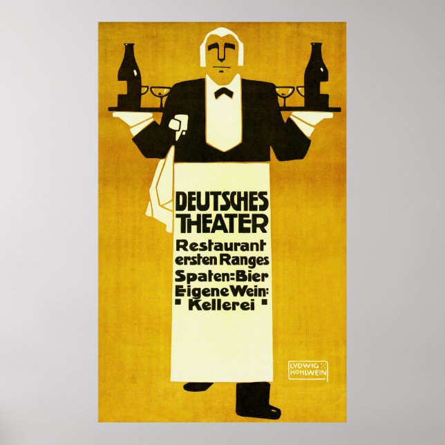 Poster Deutches Theater Restaurant ~ Annonce Vintage (Devant)