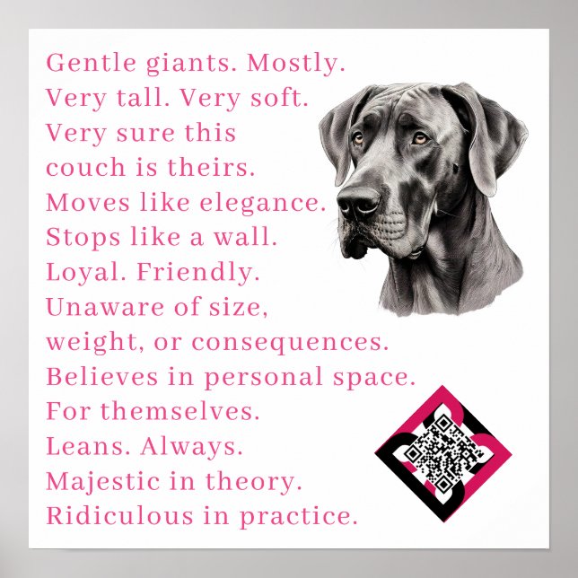 Poster Deutsche Dogge Frühling (Vorne)