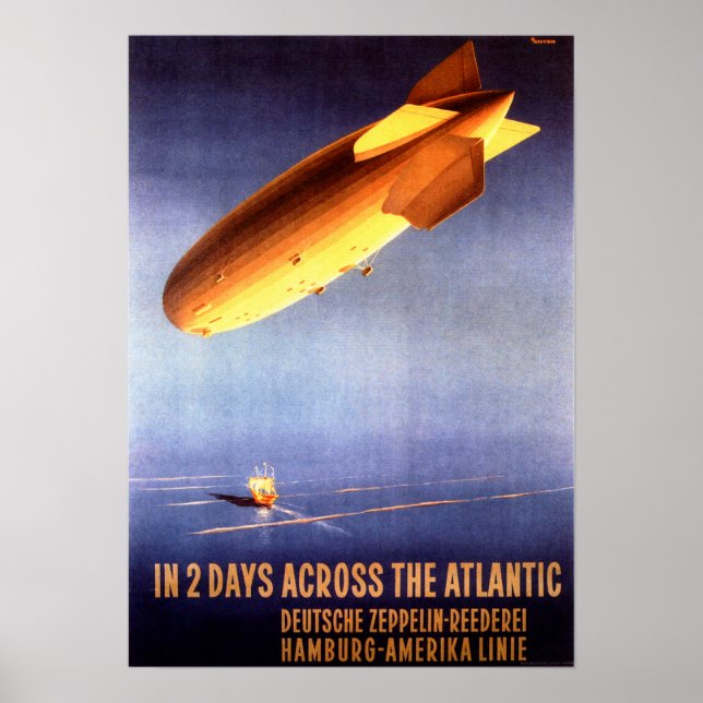 Poster DEUTSCHE ZEPPELIN 2 Jours À Travers La Vintage Atl (Devant)