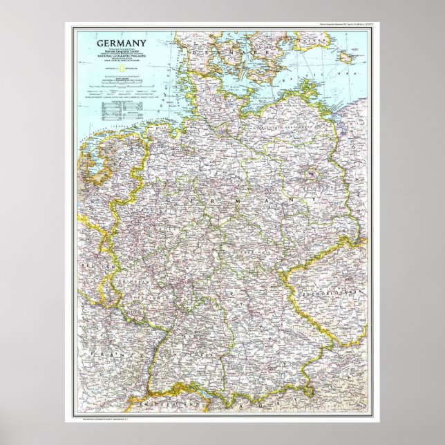 Poster " Deutschland : 1991/heute - Detaillierte Landkart (Devant)