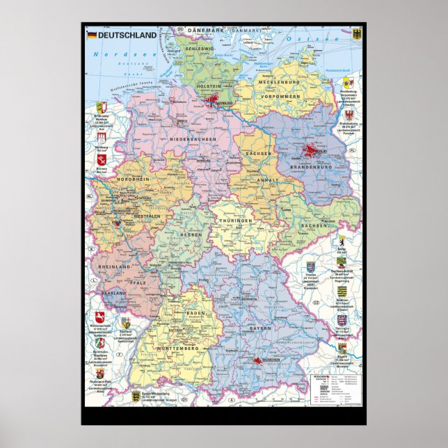 Poster " Deutschland : 2021/heute - Politische Karte (Devant)