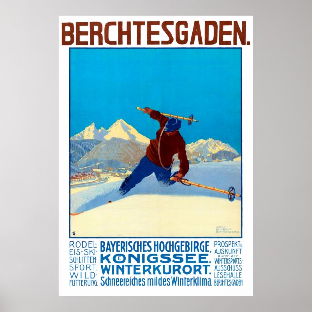 Poster " Deutschland : Berchtesgaden - Wintersport Werbe (Devant)