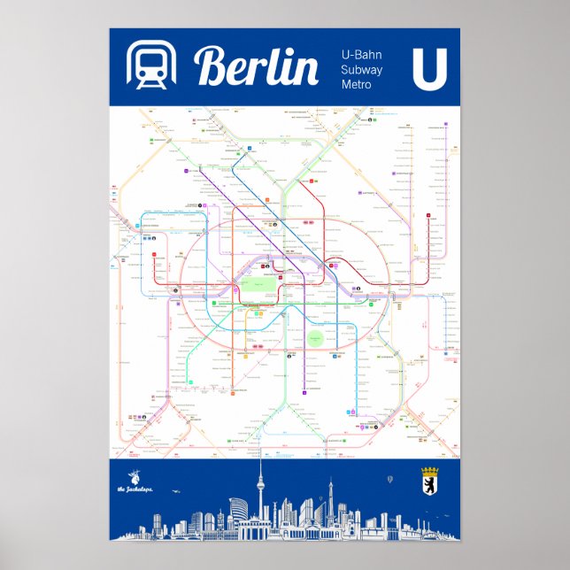 Poster " Deutschland : BERLIN U-Bahn Metro MAP ... Affich (Devant)