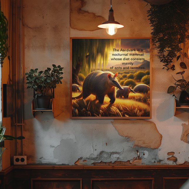 Poster Deux Aardvark Tender Anteater Amour maternel (Créateur téléchargé)