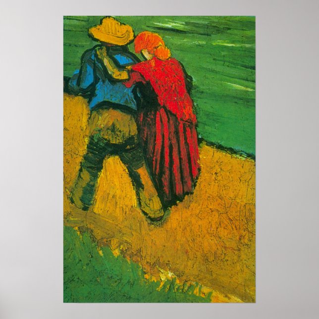 Poster Deux amoureux par Vincent van Gogh (Devant)