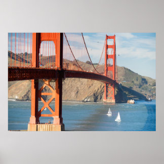 Poster Deux bateaux à voile Golden Gate Bridge San Franci