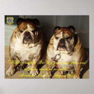 Poster Deux Bulldog 1864 Lincoln Citation fine toile