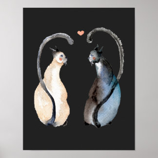 Poster Deux chats amoureux