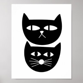 Poster Deux chats noirs