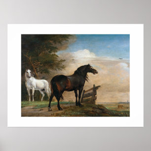Poster Deux chevaux dans le pâturage