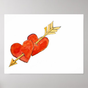 Poster Deux coeurs - flèche 2011