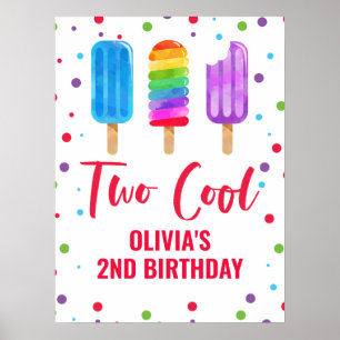 Poster Deux Cool 2e anniversaire Glace arc-en-ciel
