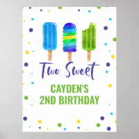 Deux Cool 2e Anniversaire Glace Bleue Verte