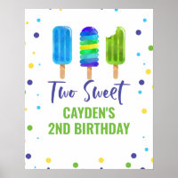 Deux Cool 2e Anniversaire Glace Bleue Verte