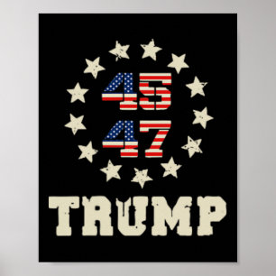 Poster (deux côtés) Trump 2024 Qr 4547 Danser amusante Tr