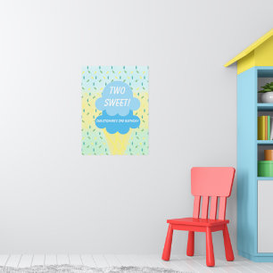 Poster Deux crème glacée douce 2e anniversaire